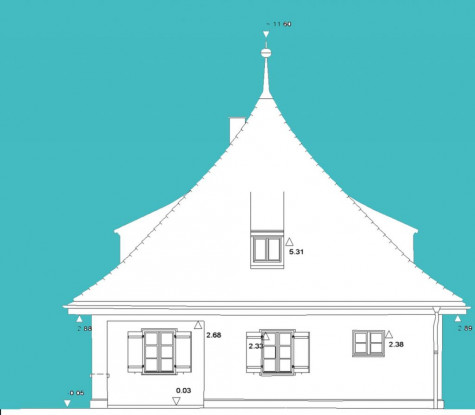 Sanierung südliches Pförtnerhaus Waldfriedhof, Alter Teil